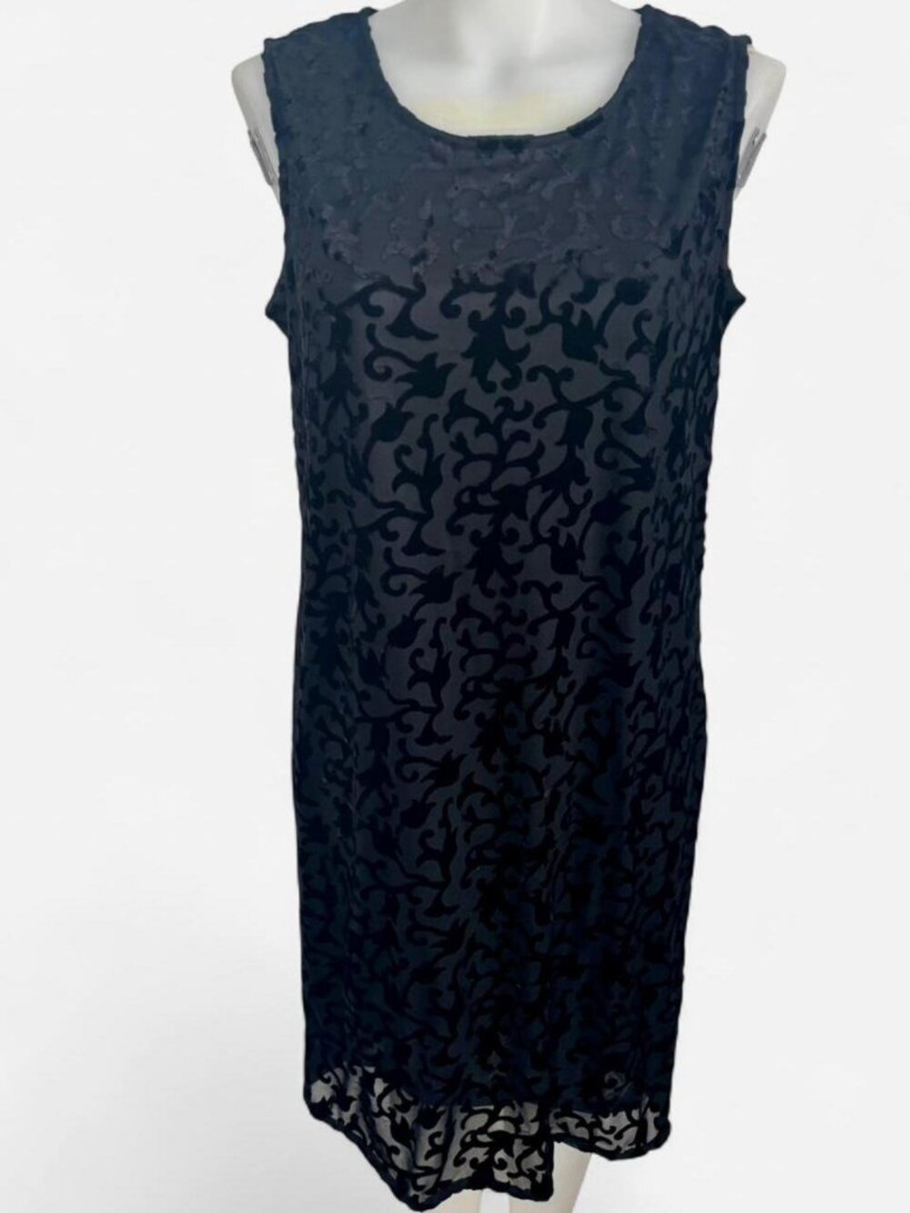 Vintage 90s black velvet Dressing Clio shift dress.
